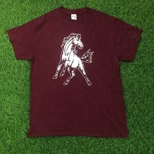 Maroon Mustang Eastern Montgomery Graphic Number Tee